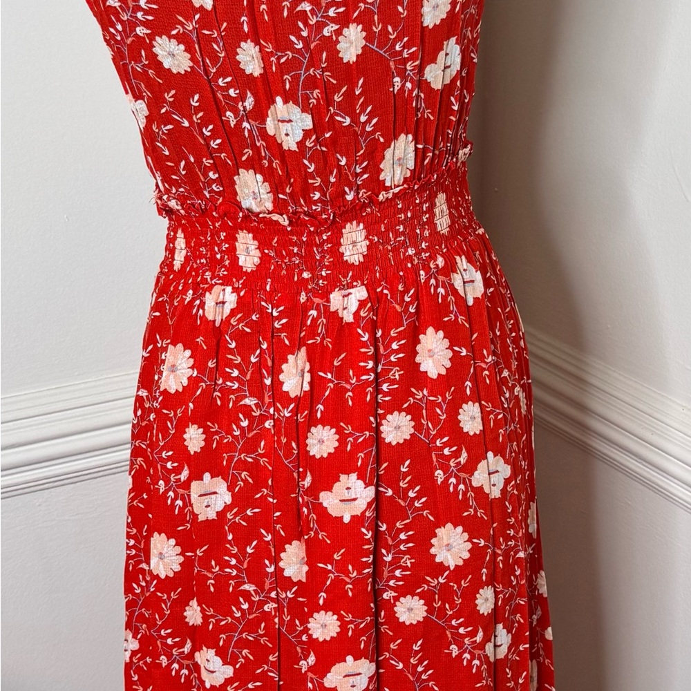 Lucky Brand Red Floral Midi Dress - Picture 6 of 8